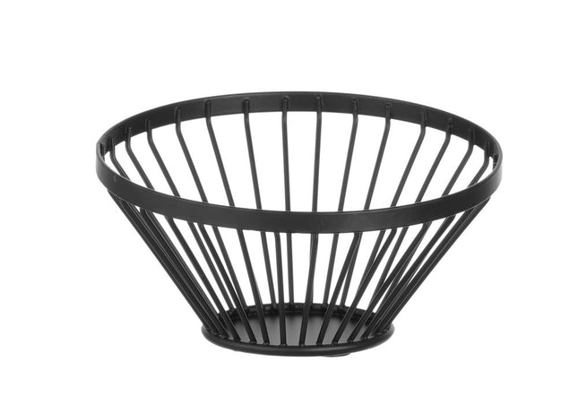 Angled Round Fruit Basket Black ⌀150x80mm | HENDI