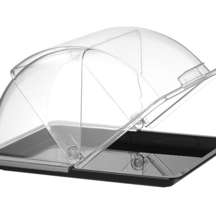 Razstavni pladenj s pokrovom roll-top, HENDI, GN 1/2, črn, 325 x 265 mm, pravokoten