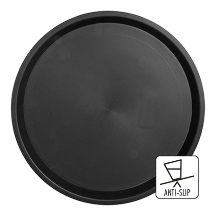 CaterChef Round Anti-Slip Serving Tray | Black Polypropylene | Ø41 cm 1
