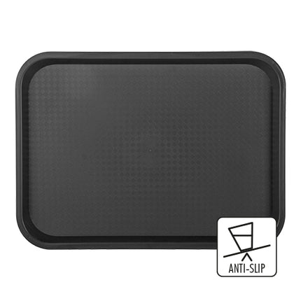 CaterChef Rectangular Anti-Slip Serving Tray | Black Polypropylene | 41.5 x 30.5 cm 1