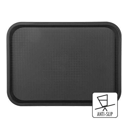 CaterChef Rectangular Anti-Slip Serving Tray | Black Polypropylene | 41.5 x 30.5 cm 1