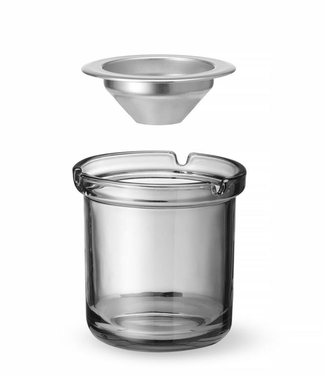 Glass Ashtray with Stainless Steel Funnel | HENDI | Ø98x99mm | Round 2