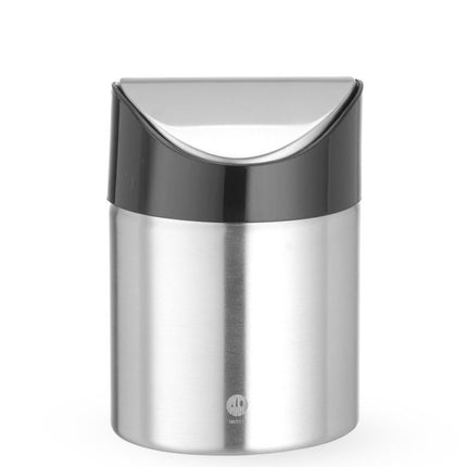 Tabletop Litter Bin with Stainless Steel Swing Cover | HENDI | Ø95x130mm