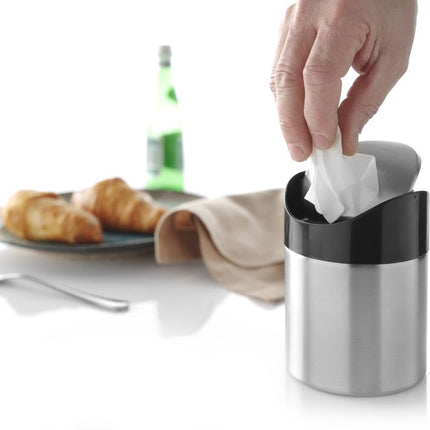 Tabletop Litter Bin with Stainless Steel Swing Cover | HENDI | Ø95x130mm 4