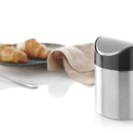 Tabletop Litter Bin with Stainless Steel Swing Cover | HENDI | Ø95x130mm 5