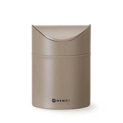 Tabletop Litter Bin with Swing Cover | HENDI | Beige | 1.2L