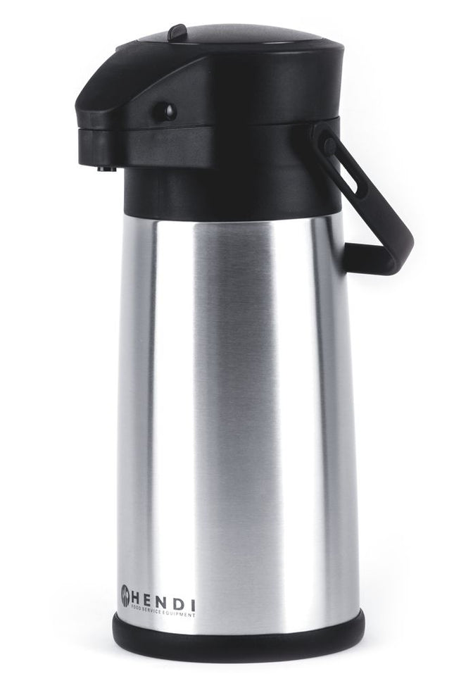 Air Pot with Push Button Pump | HENDI | 2.2L | Stainless Steel