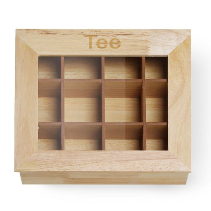 Wooden Tea Box with 12 Compartments | HENDI