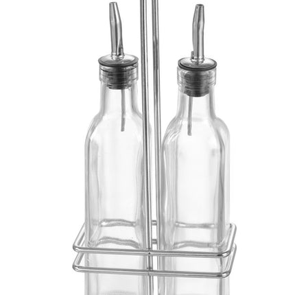 Oil and Vinegar Set with Chrome-Plated Holder | HENDI | 0.47L Total Capacity
