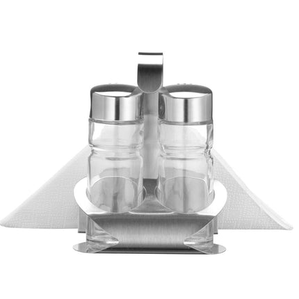 Condiment Set with Salt, Pepper, and Napkin Holder | HENDI | Matt Finish 2