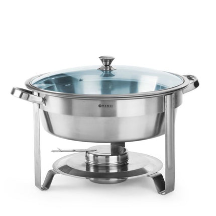 Round Chafing Dish 3.5L | HENDI Kitchen Line | Stainless Steel with Glass Lid