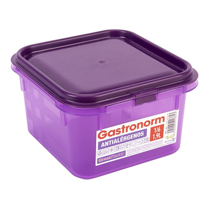 Great Plastic Purple PP GN 1/6 Food Container with Airtight Seal | 1.9 L | 100 mm 1