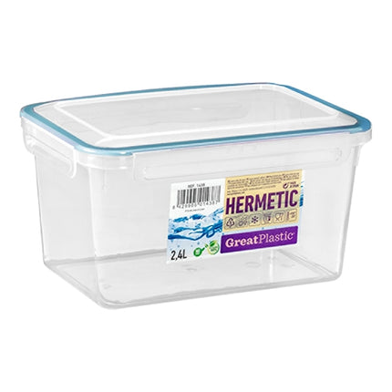 Airtight Food Storage Container | Great Plastic | Transparent PP Clip Closure | 2.4 L, 22 x 15 x H11.5 cm 1