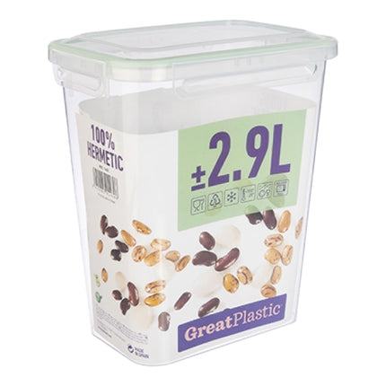 Airtight Food Storage Container | Great Plastic | Transparent PP Clip Closure | 2.9 L, 18.5 x 13 x H21.5 cm 1