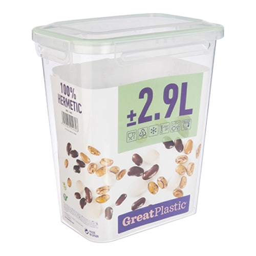 Airtight Food Storage Container | Great Plastic | Transparent PP Clip Closure | 2.9 L, 18.5 x 13 x H21.5 cm 1