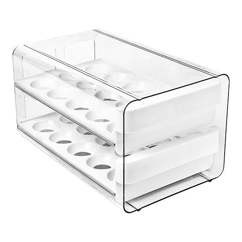 Transparent Stackable Fridge Organizer | Great Plastic | Holds 30 Eggs | 16.5 x 26.5 x H14.5 cm 1
