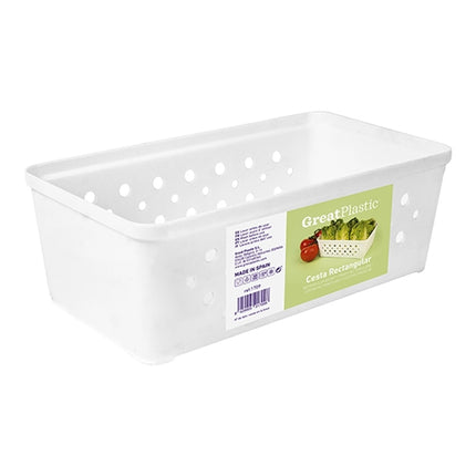 White Stackable Organizer Basket | Great Plastic | BPA-Free PP | 21.5 x 11.5 x H7 cm 1