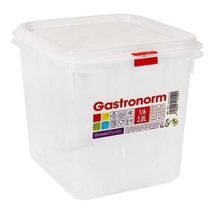 Great Plastic GN 1/6 Food Container with Airtight Seal | Transparent PP | 2.8 L, H150 mm 1