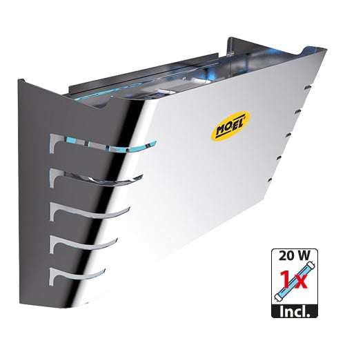 Wall Mounted Insect Trap with Glue Board 20W | Mo-el Mo-Plick | Stainless Steel 18/8 | 40 x 15 x H27 cm 1