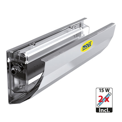 Wall Mounted Insect Trap with Glue Board 30W | Mo-el Mo-Fly | Aluminium | 40 x 12 x H15.5 cm 1