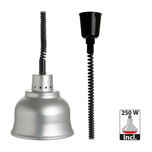 Retractable Heat Lamp Shade Aluminium | CaterChef | 250 W | Ø22.5 cm | Adjustable Cord 70-170 cm 1