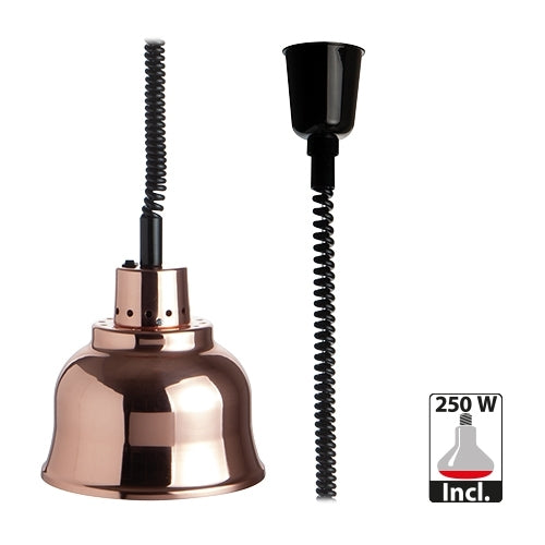 Retractable Heat Lamp Shade Copper | CaterChef | 250 W | Ø22.5 cm | Adjustable Cord 70-170 cm 1