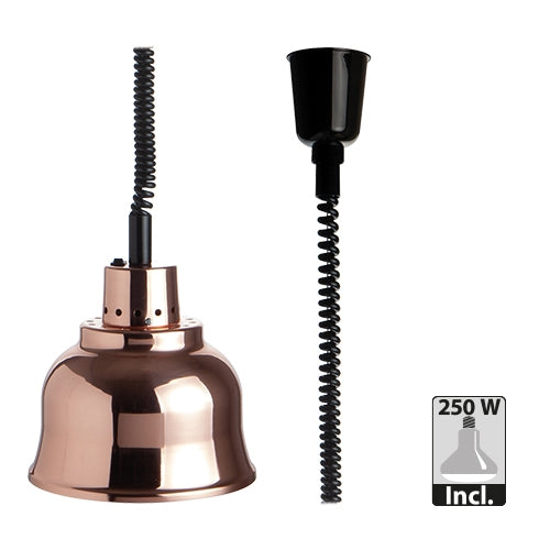 Copper Retractable Heat Lamp Shade | CaterChef | 250W | Ø22.5 x H22 cm 1