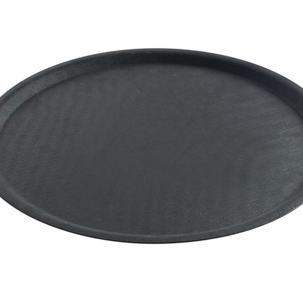 Round Non-Slip Polyester Serving Tray | HENDI Black | Ø400x22mm