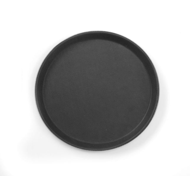 Round Non-Slip Polyester Serving Tray | HENDI Black | Ø280x22mm