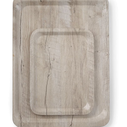 Serving Tray with Melamine Laminate Non-Slip Light Wood Design | AmerBox | 240x340mm