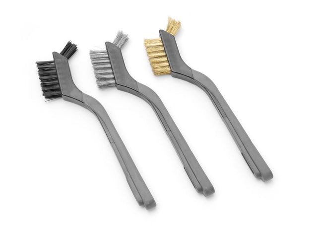 Narrow Wire Brush Set with Stainless Steel, Brass, and Nylon Bristles | HENDI | 3 Pieces | 178mm Length