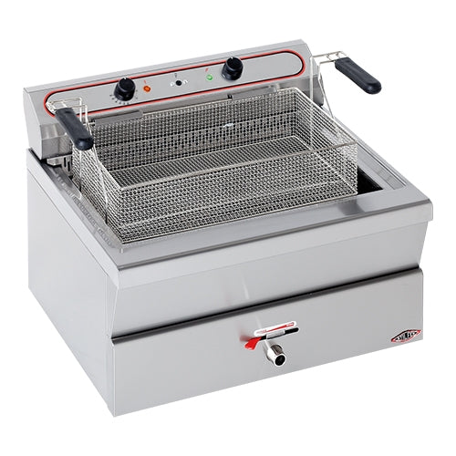 Stilfer Electric Fish Fryer 26L | Countertop Stainless Steel | Cold Zone & Drain Valve | 9.9 kW 1