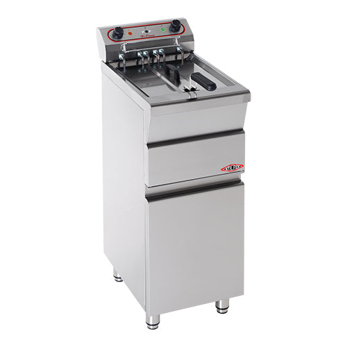 Stilfer Electric Fryer 9L | Upright Stainless Steel | Cold Zone & Drain Valve | 3.45 kW 1