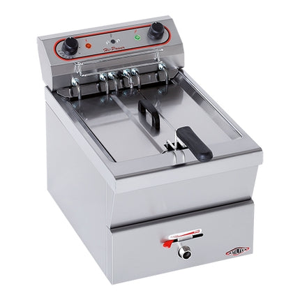 Stilfer Electric Fryer 12L | Countertop Stainless Steel | Cold Zone & Drain Valve | 7 kW 1