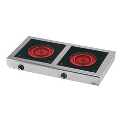 Stilfer Countertop Ceramic Cooker with 2 Zones | Stainless Steel | 2 x 2100 W 1