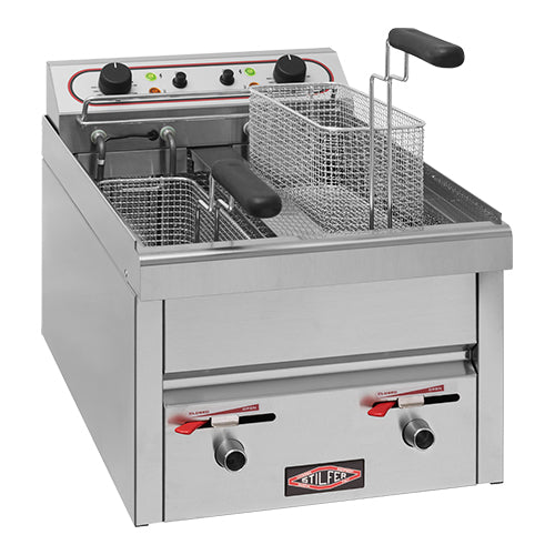 Stilfer Electric Countertop Double Fryer | Stainless Steel | 10 L + 10 L | 3650 W + 3650 W | W40 x D60 x H39.5 cm 1
