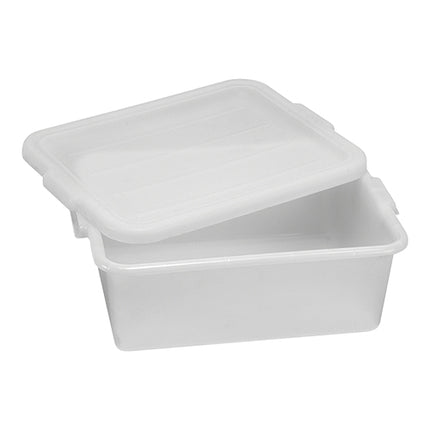 White HDPE Food Container with Lid | EMGA | 30 L | 55.2 x 39.5 x H17.8 cm 1