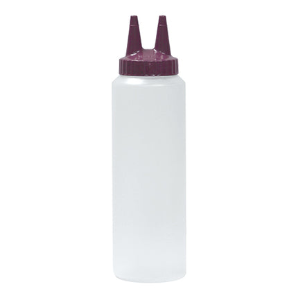 Purple LDPE Squeeze Bottle with Double Spout | EMGA | 20 cl | Ø5 x H18 cm 1