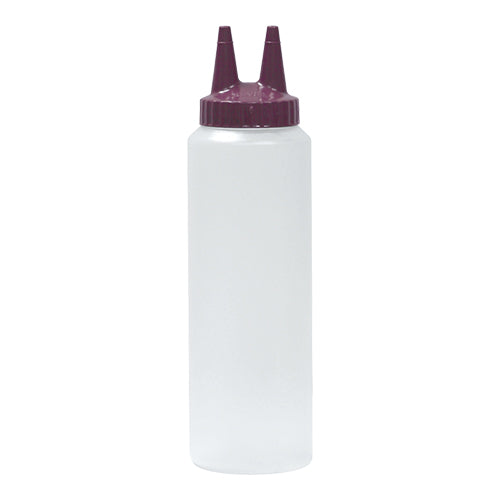 Purple LDPE Squeeze Bottle with Double Spout | EMGA | 20 cl | Ø5 x H18 cm 1