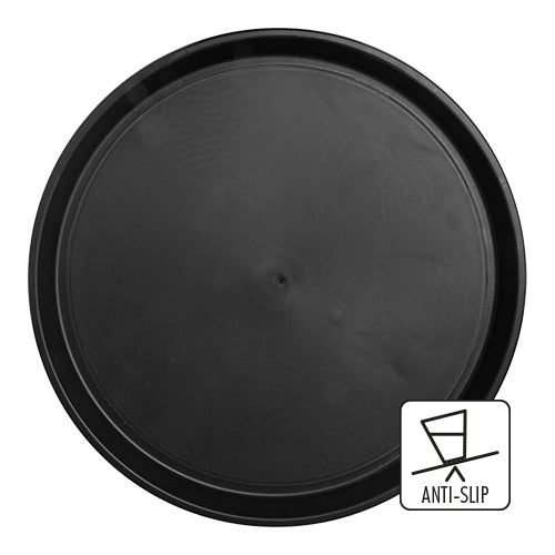 EMGA Round Anti-Slip Serving Tray | Black Polypropylene | Ø36 cm 1