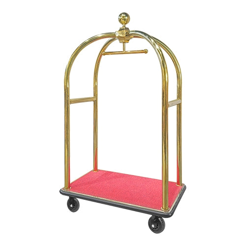 Hotel Luggage Cart | EMGA | 200 kg Load Capacity | Gold Tubes Ø51 mm | 105 x 61 x H186 cm 1