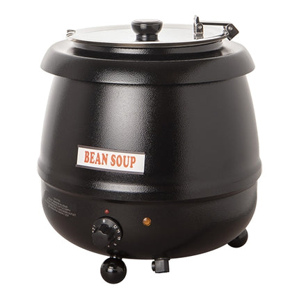 Bistro Countertop Soup Kettle | Black Powder-Coated Metal | 10 L, 475 W, Ø38.5 x H36.6 cm 1