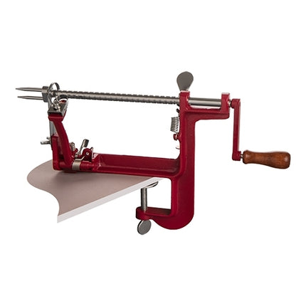 Apple Peeler Corer Slicer with Table Clamp | Louis Tellier | Red Epoxied Cast Steel | 4 mm 1