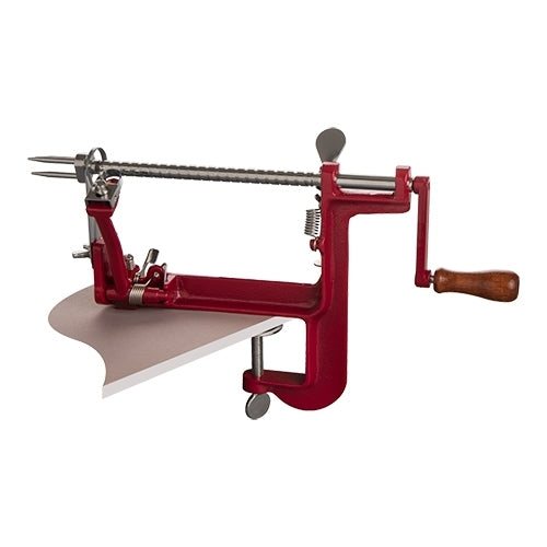 Apple Peeler Corer Slicer with Table Clamp | Louis Tellier | Red Epoxied Cast Steel | 4 mm 1