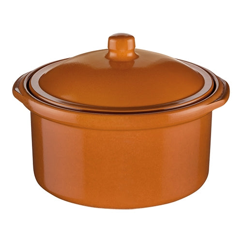 Regas Terracotta Ceramic Cocotte with Lid | Round | Ø14.4 x H7 cm | 0.64 L 1