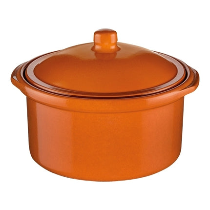 Regas Terracotta Ceramic Cocotte with Lid | Round | Ø17 x H8.5 cm | 1.15 L 1