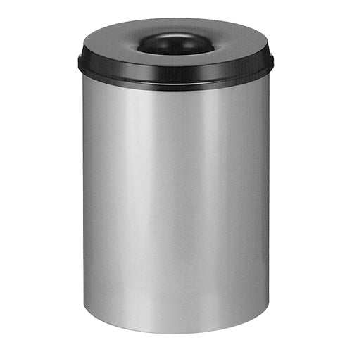 Self-Extinguishing Metal Disposal Bin | EMGA | 30 L | Gray Epoxied | Ø33.5 x H47 cm 1