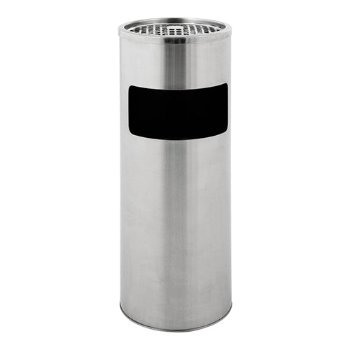 EMGA Stainless Steel Waste Bin with Ashtray | Ø25 x H61 cm | 12.5 L 1