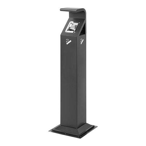 Black Powder-Coated Smokers Pole | EMGA | Galvanized Steel | 28.5 x 28.5 x H116.5 cm 1