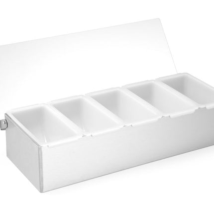 Bar Condiment Holder with 5 Containers | BarUp | 375x140x90mm